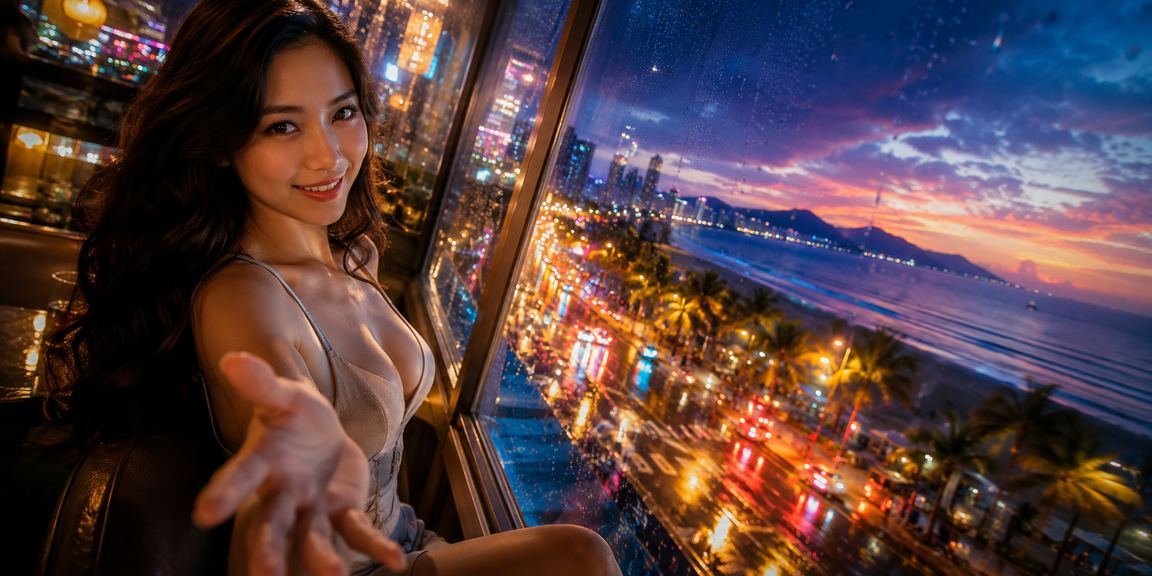Người xem kèo bóng đá tại quán cà phê Đà Nẵng buổi tối với điện thoại