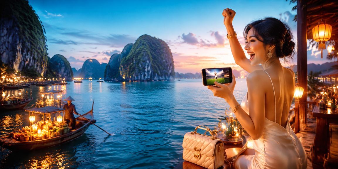 Phong cảnh Vịnh Hạ Long với người dùng tìm hiểu ưu đãi casino trên thiết bị di động